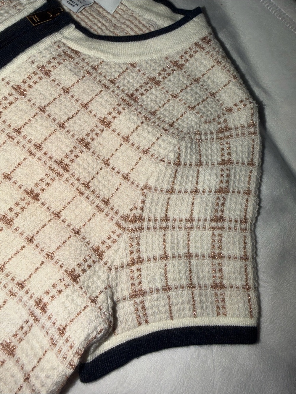 Reiss Cream & Black Trim Tweed Zip Pullover Dress. Only worn twice. - Picture 6 of 13